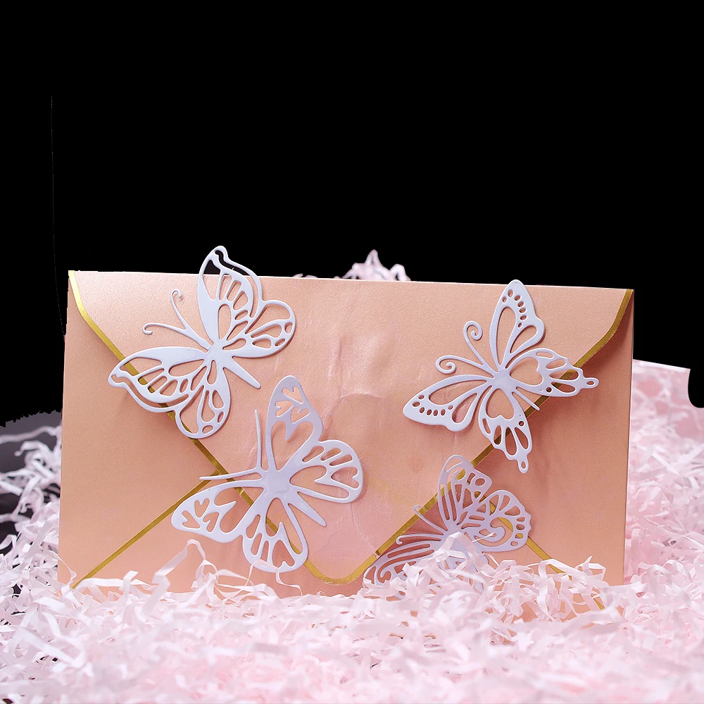 Металлический трафарет с 4 бабочками для рукоделия скрапбукинга альбома