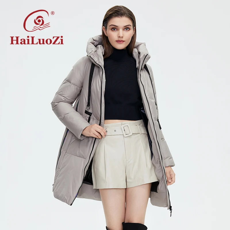 Новинка 2021 Женское зимнее пальто HaiLuoZi модная женская куртка на боковой молнии с