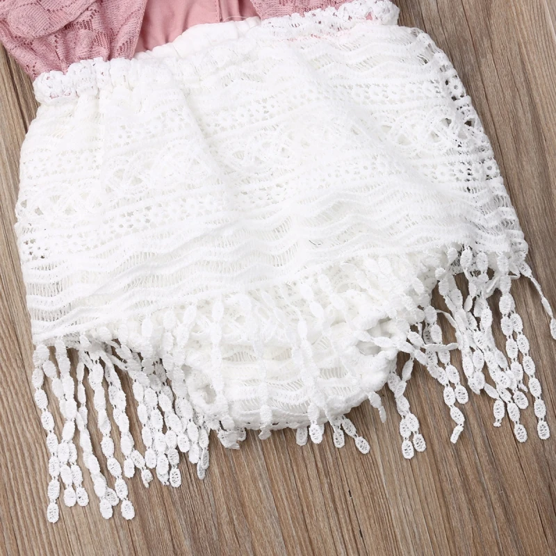 

Newborn Baby Girls Clothes Summer Lace Tassel Romper Tassel Jumpsuit Outfits Baby Clothing1