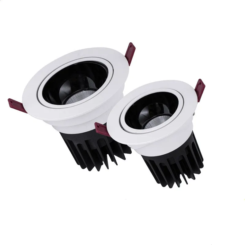 

New Anti-glare LED Recessed Cob Downlight Dimmable 9W 12W 15W 18W 24W 35W 45W LED Ceiling Spot Light Angle Adjust Spot Lamp