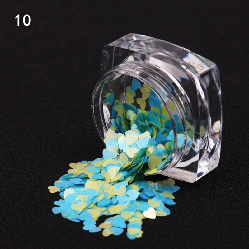 

21 Цвет гвоздь в форме сердца из пайеток, нейл-арта украшения для женщин и девочек SOYW889