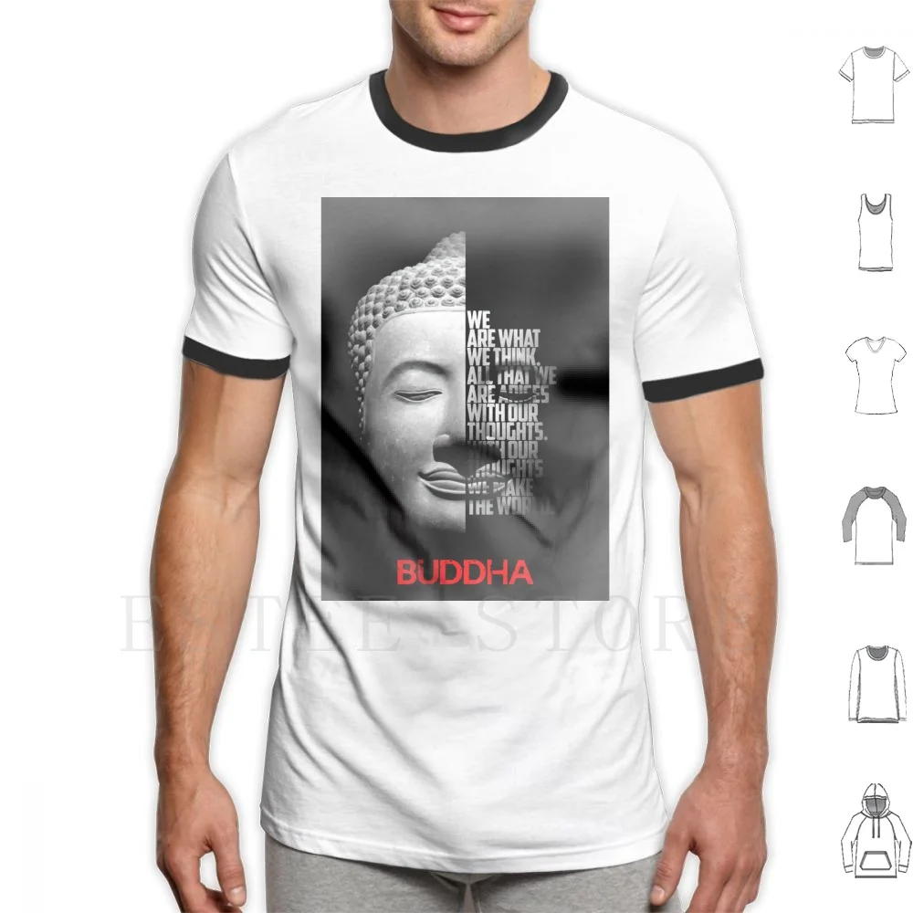 

Черно-белая фотография, Мужская футболка, хлопок 6Xl, Будда, буддизм, религиозная фантазия