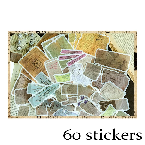 Faded fragments 60 шт./упак. Ретро Письмо новости Бумага наклейки Скрапбукинг маркер дневник бизнес планирования школьные принадлежности канцелярские товары Пуля журнал - Цвет: Faded fragments