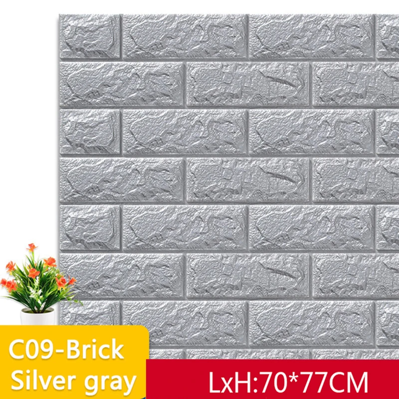 3D Brick PE Foam Wall Stickers Panels Room Decal Stone Decoration Embossed Living Kids Bedroom Home Decor 77*70cm | Обустройство дома