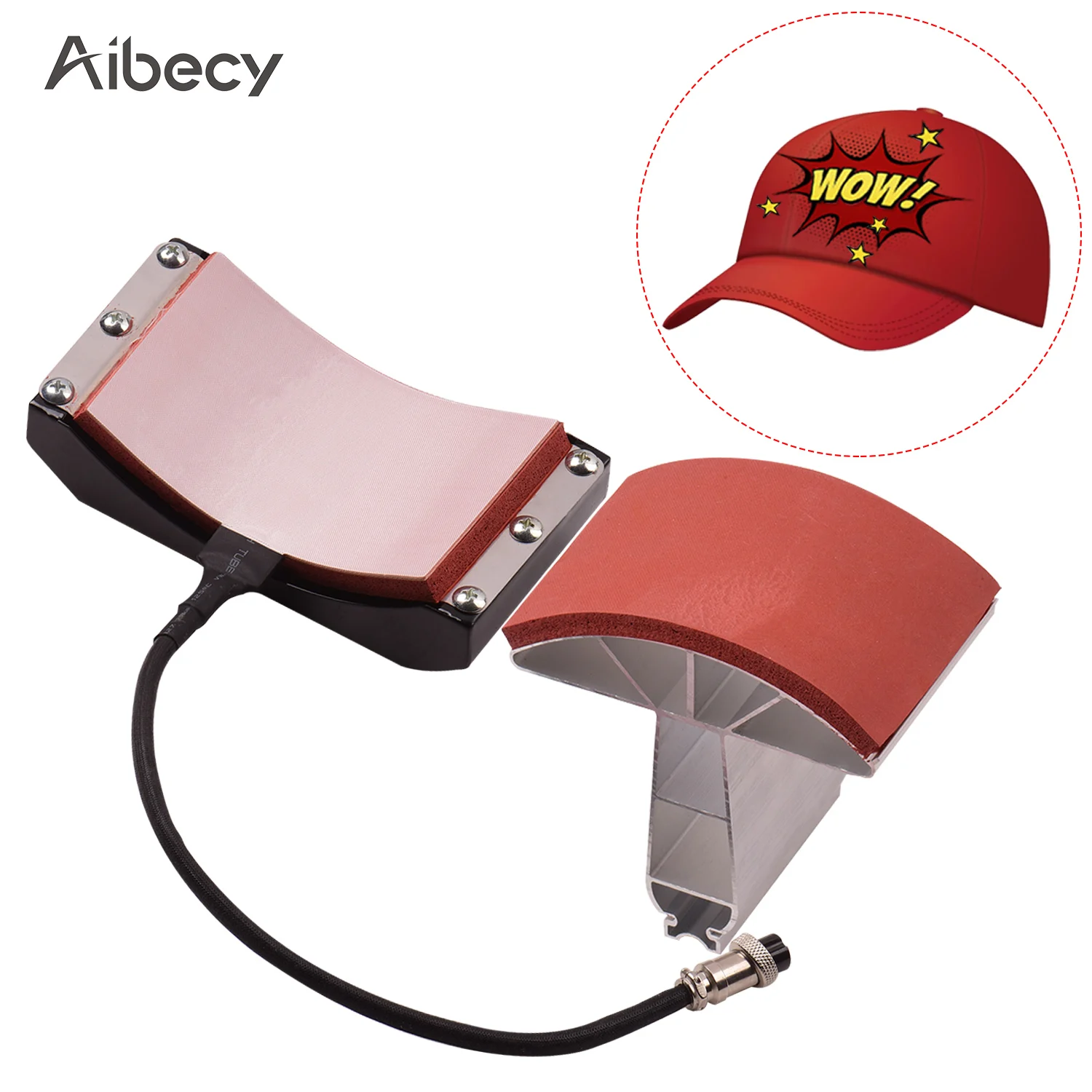 Aibecy Hat cap пресс для передачи тепла насадка силикагель 5 5x3 дюйма 110 В 220 термопресса