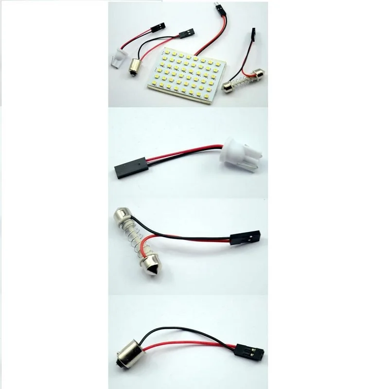 Светодиодная лампа 6 Вт DC12 купольная панельная 48smd 3528 с 3 адаптерами гирлянда Ba9s