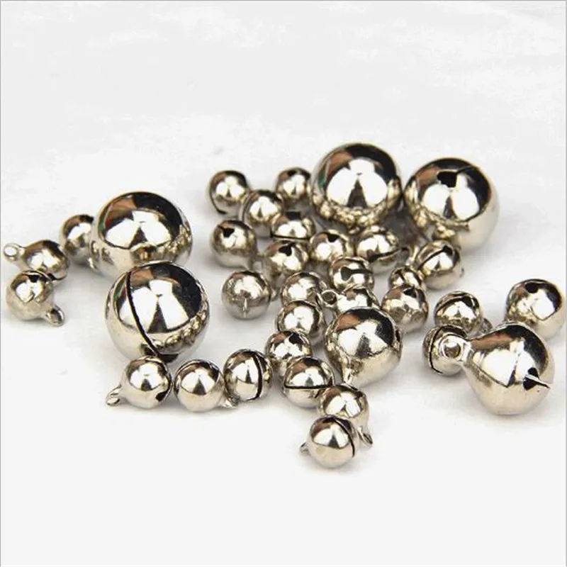 

10PCS DIY New Year Ornaments Christmas Tree Decorations Silver copper embryo open copper bell 6/8/10/12/14/16mm bells Pet Bells