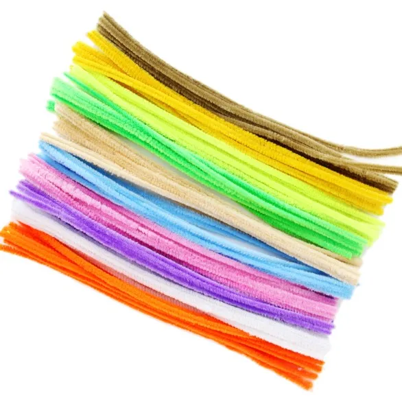 BS55-Light Color 100 шт Монтессори материал s синель ручной работы материал DIY Детский сад Развивающие игрушки для детей красочные игрушки BS55 - Цвет: BS55-Light Color