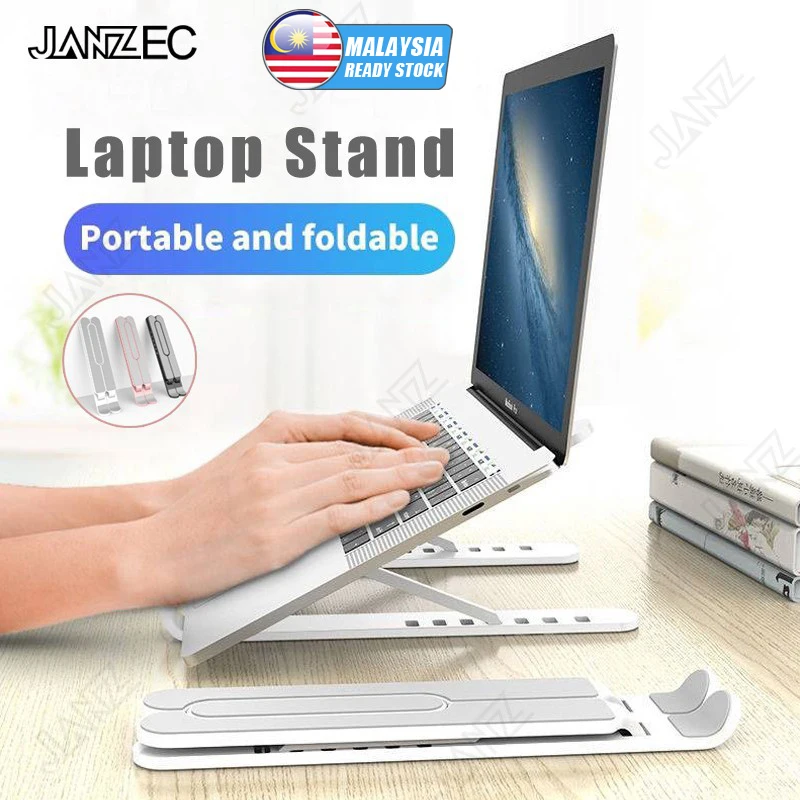 

Ready StockFoldable Laptop Stand Portable Laptop Holder Adjustable Notebook Stand Laptop Tablet Folding Bracket Laptop Cooler