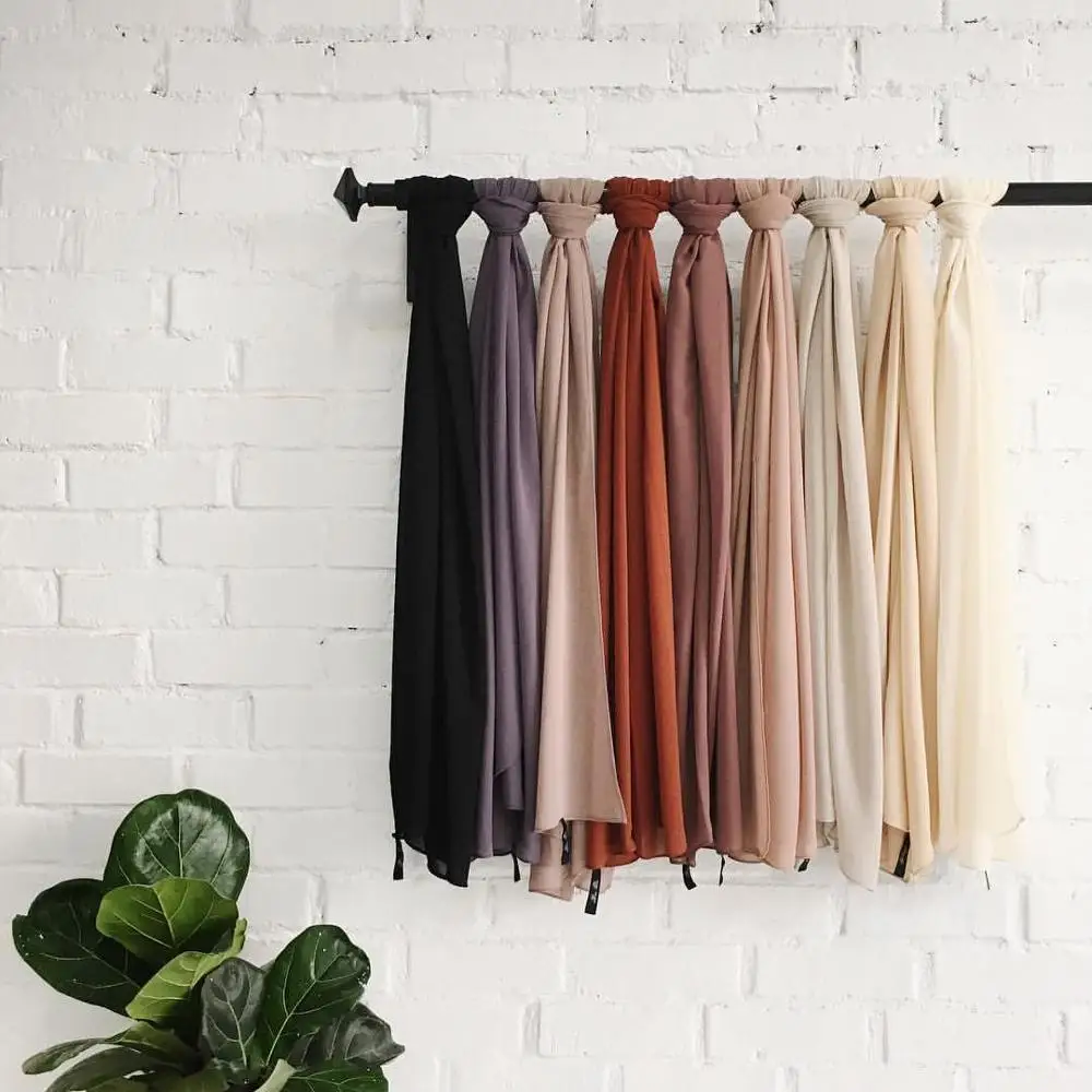 Премиум шифон мусульманский хиджаб Малайзия Индонезия головной обруч большие