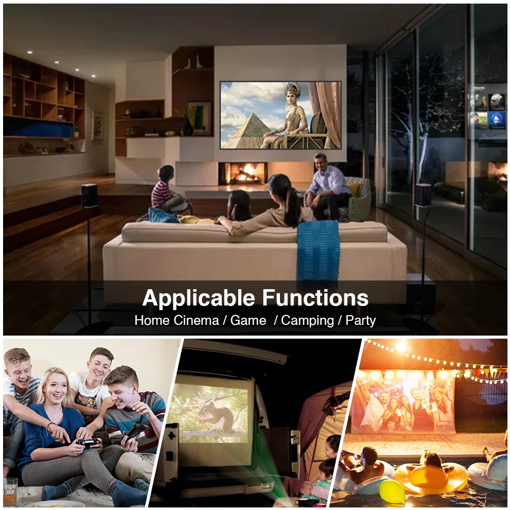 3D портативный мини проектор Beamer Домашний кинотеатр видео аккумуляторная батарея