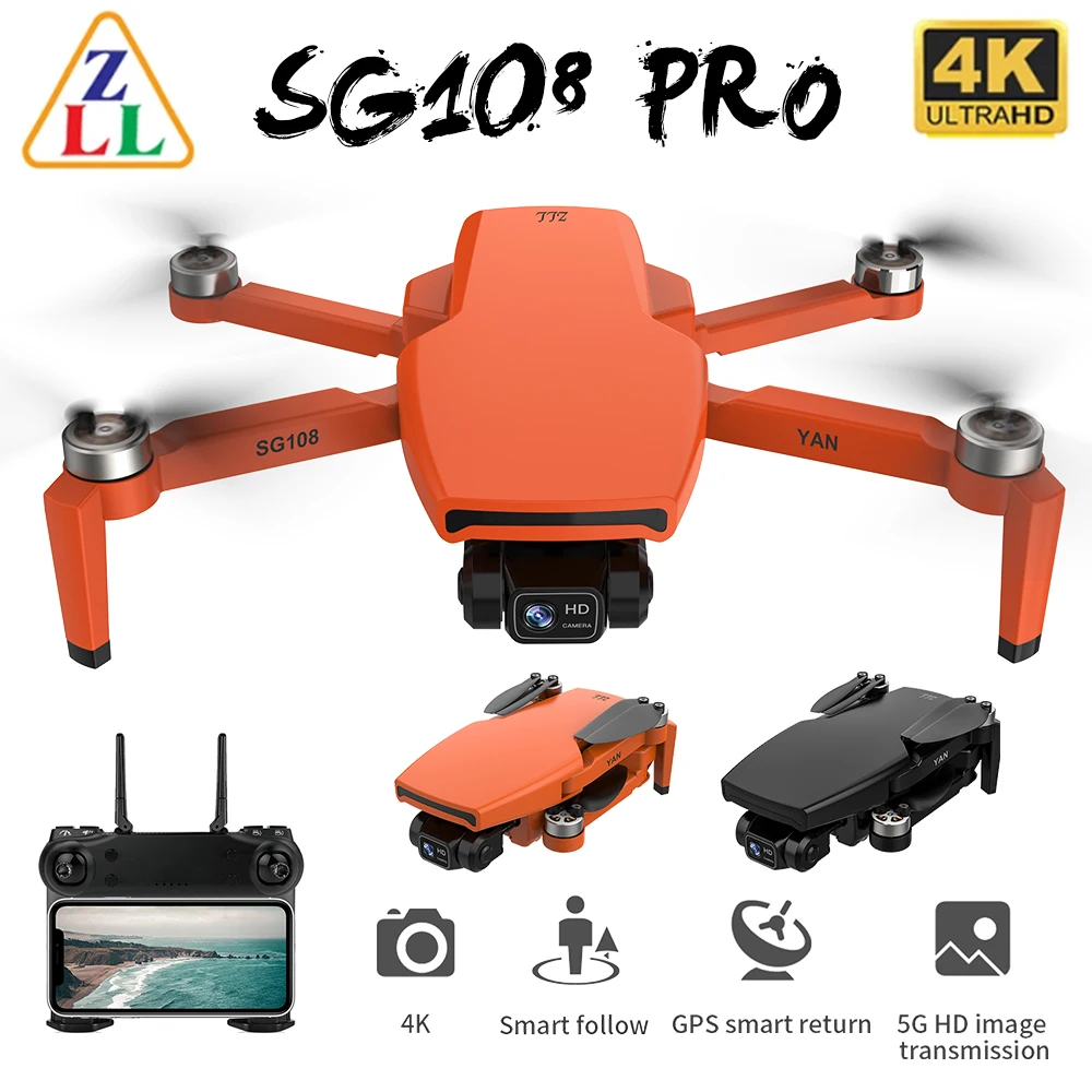 ZLL SG108 Pro GPS Drone с 5G Wifi FPV 4K HD Двойная камера Бесщеточный RC Складной квадрокоптер 1000 м