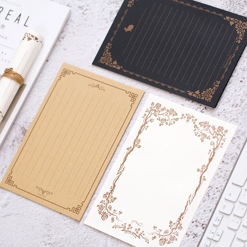 24 шт. бумажные Черный Белый крафт в стиле ретро для письма открытки записей на