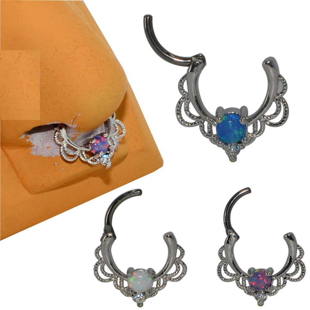 1 шт. кружевная драпировка опал королевская перегородка кольцо Кликер для носа