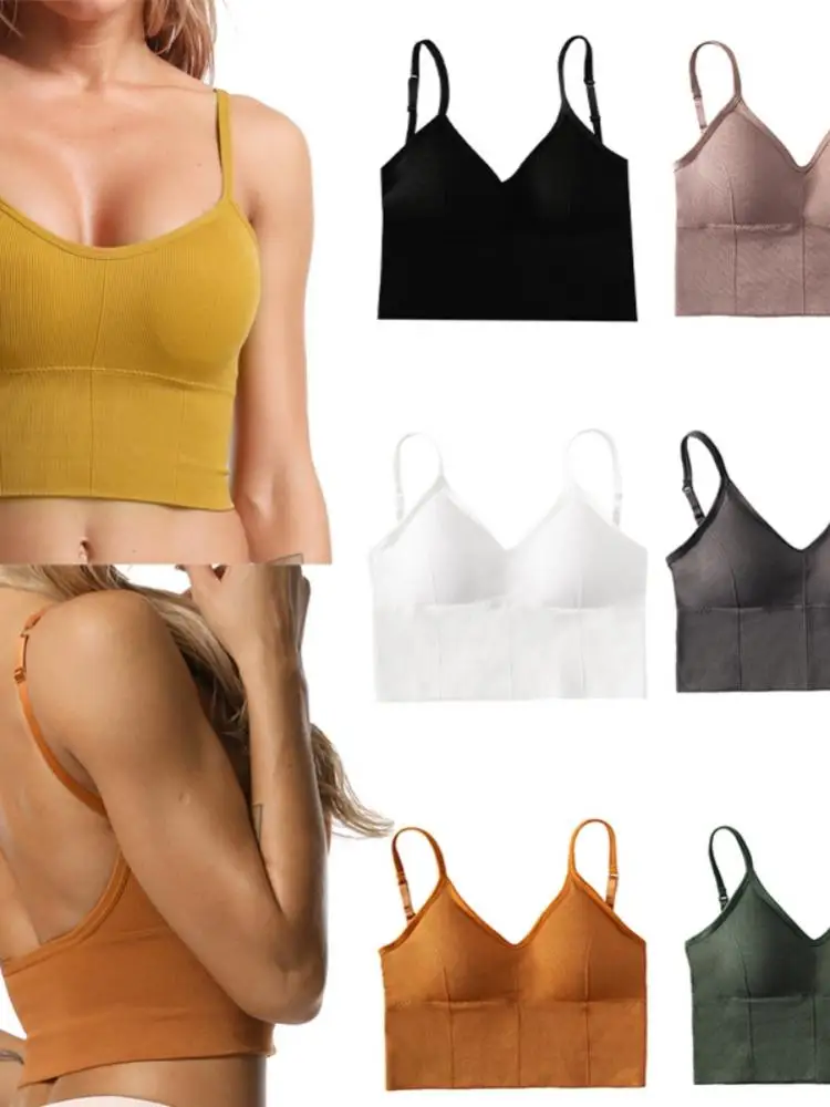 

Женский спортивный бюстгальтер, Быстросохнущий бюстгальтер с мягкими чашечками, ударопрочный спортивный бюстгальтер для тренажерного зал...