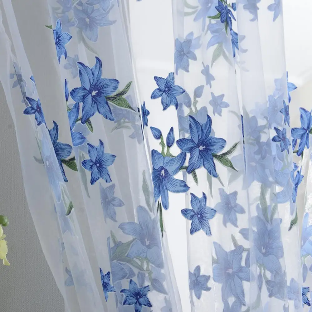 

60% Hot Sale Delicate Flower Window Tulle Curtain Sheer Drape Divider Home Bedroom Decor