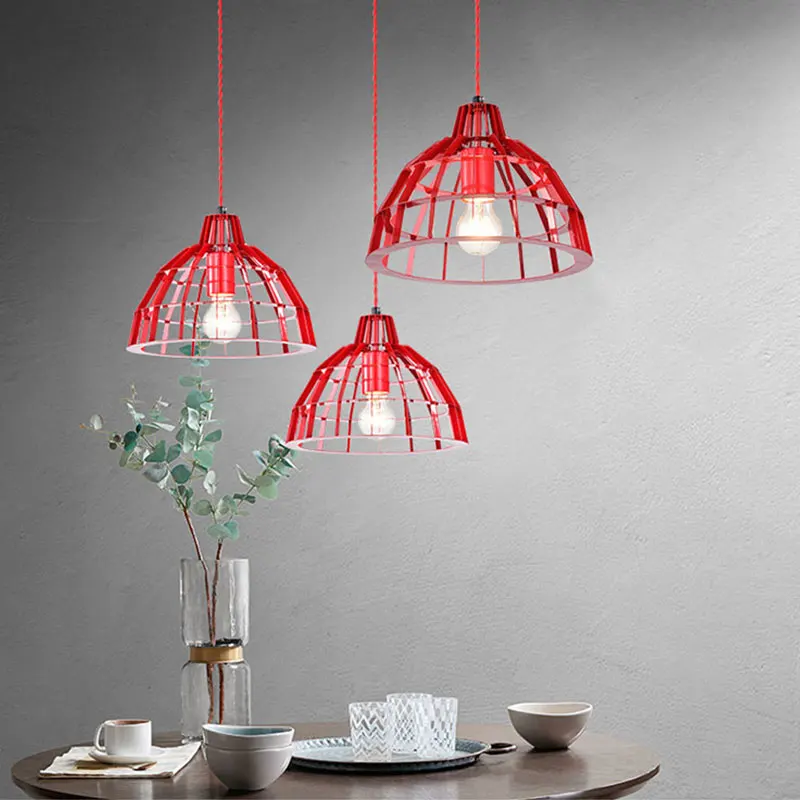Лофт промышленные подвесные светильники Американская страна красный Led Ретро