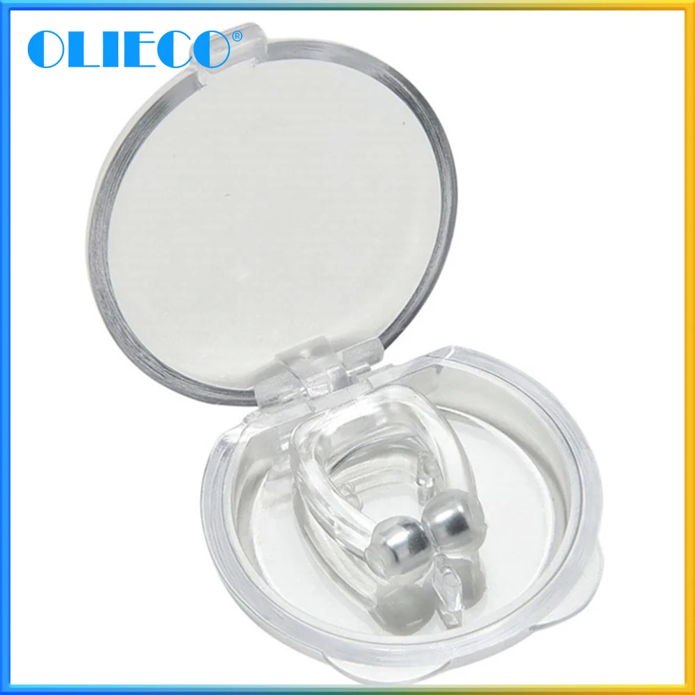 

OLIECO 10 Pcs/Pack Anti-Snoring Device Transparent Silicone Magnetic Nose Clip Portable Mini Snore Stopper Oral Appliance