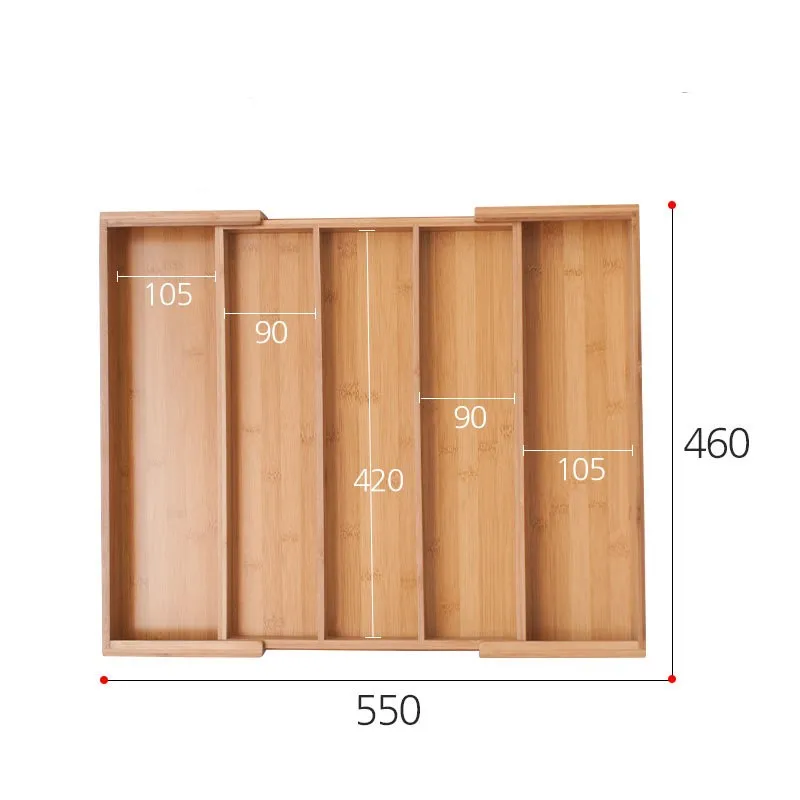 

Kitchen Non-retractable Bamboo Cutlery Tray Storage Box Kitchenware Storage Box Jewelry Tools Drawer Organizer