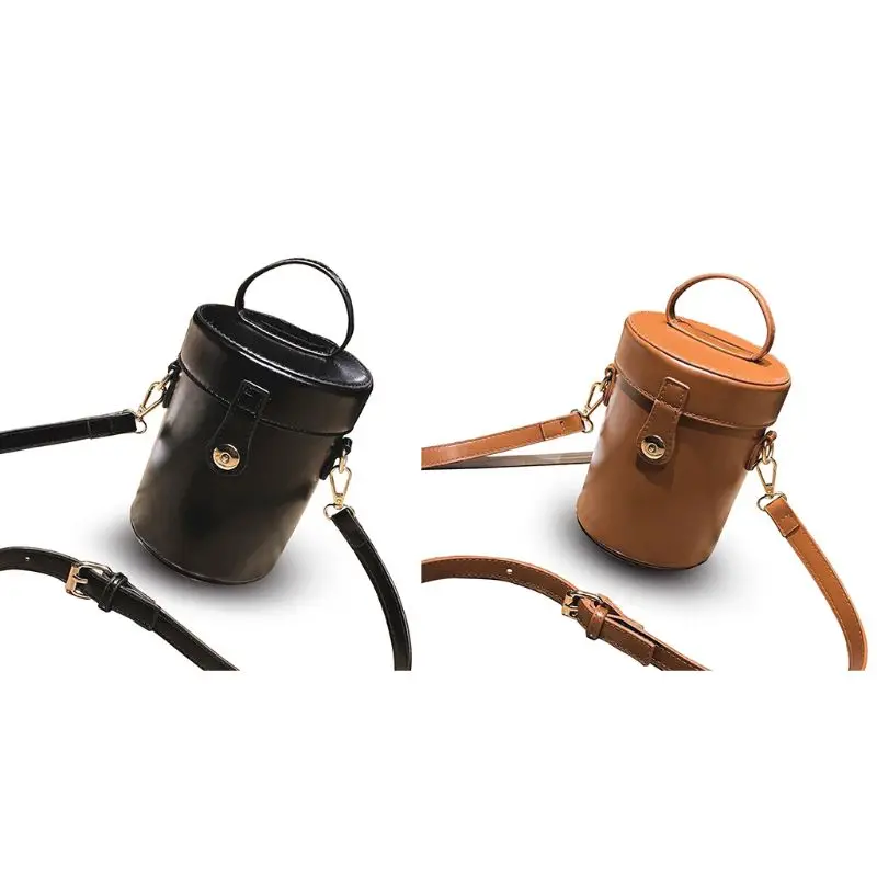 

Women Vintage Small Bucket Shoulder Messenger Bags PU Leather Delicate Hardware Casual Style Daily Party Ladies Handbag 2 D0UD