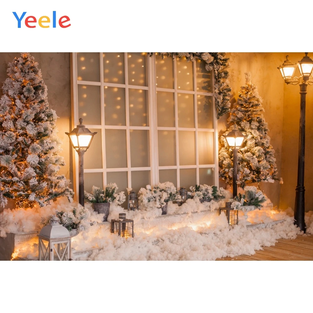 

Christmas Decoration Tree Window Gift Carpet Flower Light Backdrop Photography Custom Photographic Background For Photo Studio