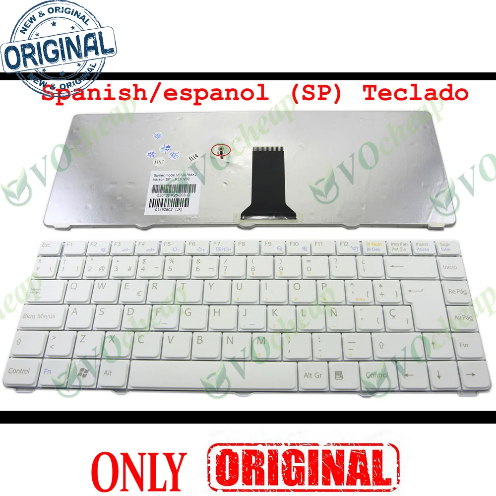 

Новая испанская клавиатура SP для ноутбука Sony Vaio VGN-NR VGN-NS-7112L -7113L -7131L -7132L -7133L -7141L Espanol, белая