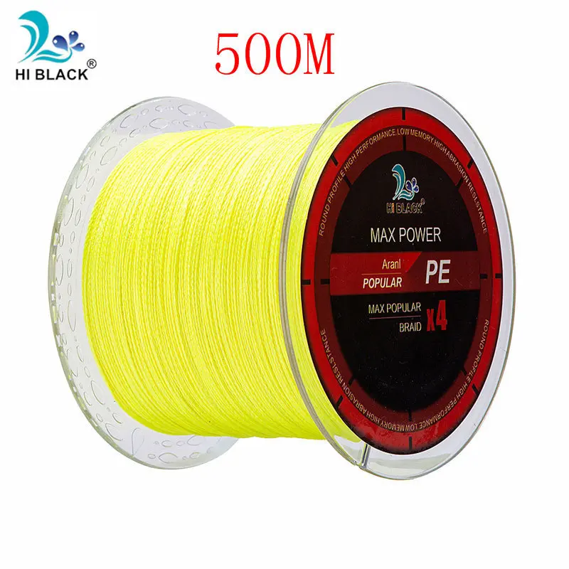 Yellow 500m Новинка m500m1000m 4 нити Япония многофиламентная PE плетеная леска 8 фунтов до 80 фунтов жесткая и прочная леска - Цвет: Yellow 500m