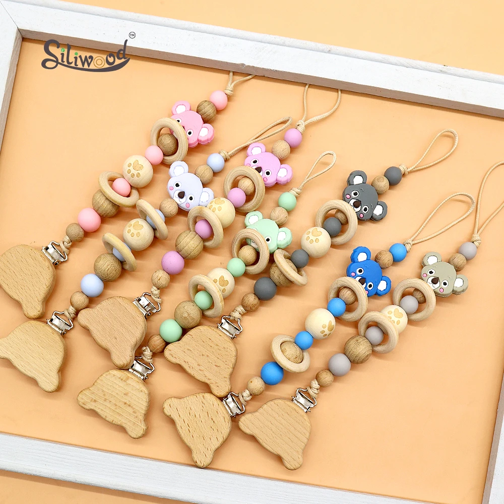 100% safe Baby Pacifier Chains Handmade Pacifier Clips Food Grade Silicone  Baby Teether Teething Chain Holder Chain baby Gift enlarge
