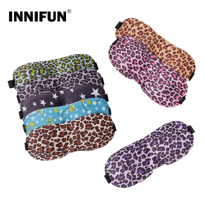 

3D Leopard Print Sleep Mask Creative Flower Star Pattern Stereo Cotton Sleeping Eye Mask Travel Home Eye Patches Cover Blindfold