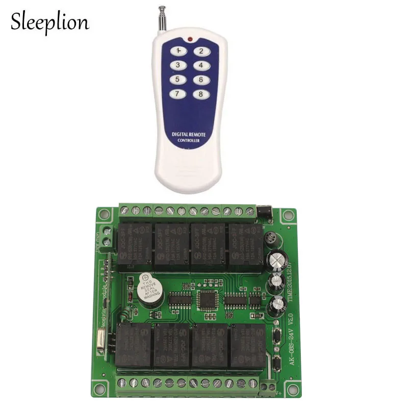 

Sleeplion DC 12V 8 Channel Ralay Wireless RF Remote Control Switch Transmitter+Receiver