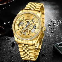 hollow hip hop mens watches automatic mechanical 18k gold iced out high end aaa watch top luxury business clocks dropshipping