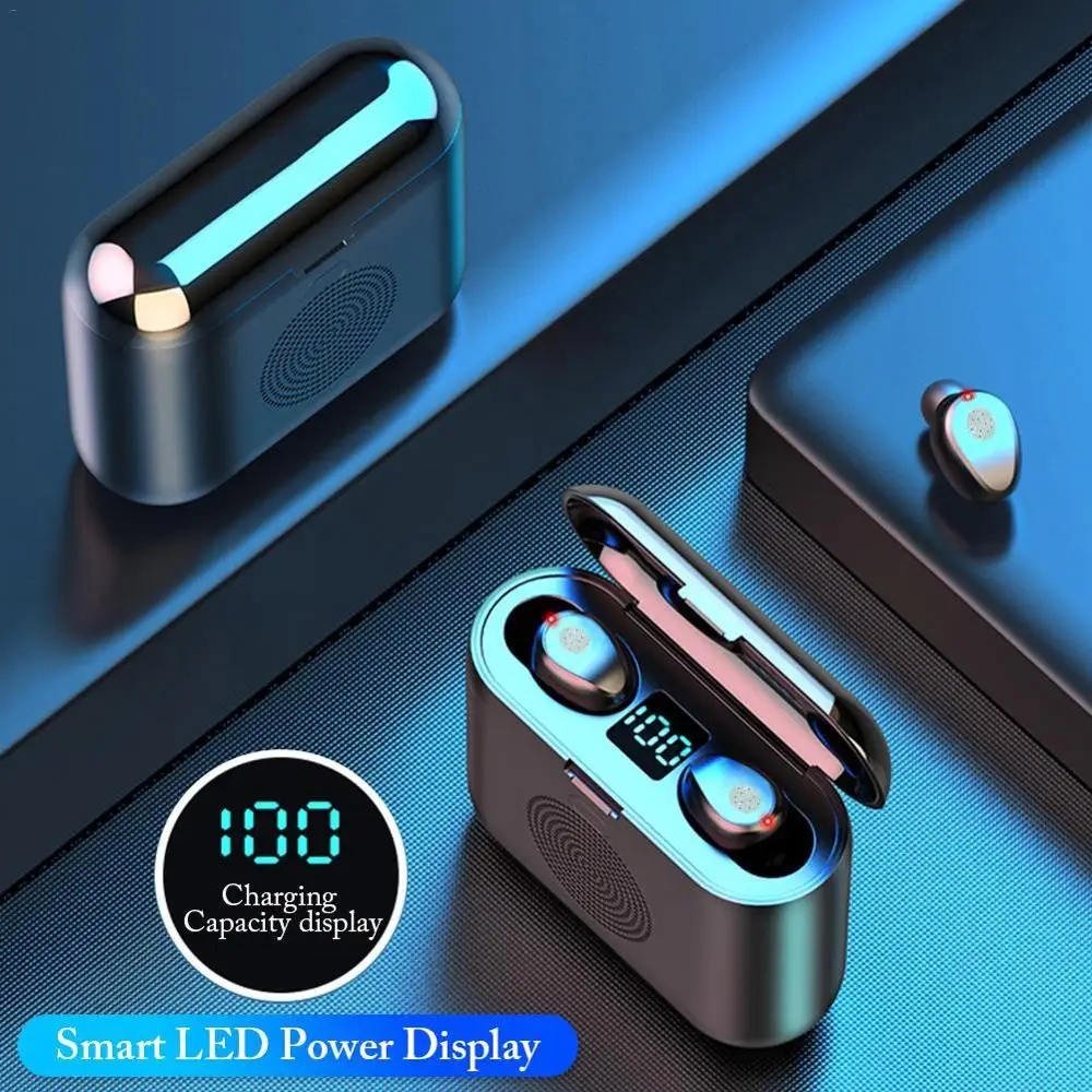 [4 в 1] Tws F9 беспроводные bluetooth гарнитуры/bluetooth динамик/внешний