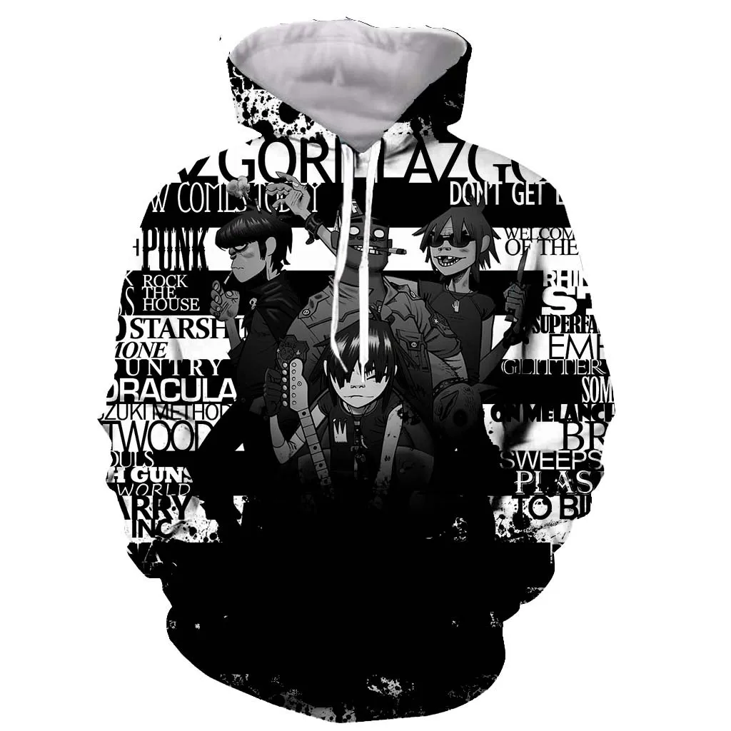 

Gorillaz 3D print men women fashion cool Long Sleeves hoodies harajuku style street styles tops dropshipping