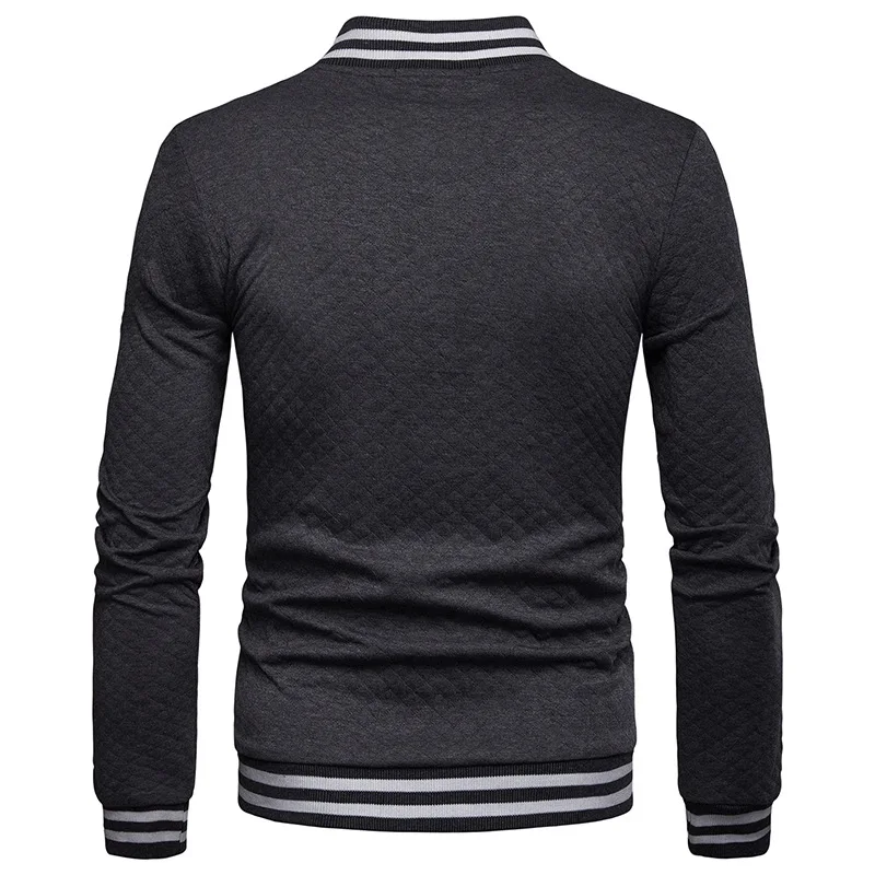 

Jacket New Fashion Men Uniform Slim-Fit Small Stand Collar Solid Color Diamond Plaid Mens Baseball Coats and Jackets