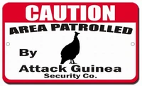 haimax metal tin signs 8x12 area patrolled by attack guinea security street sign