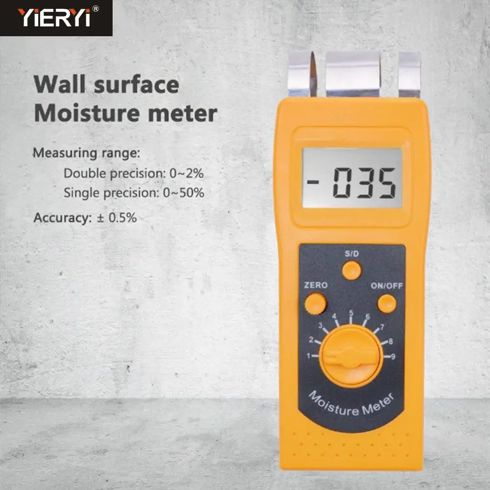 Yieryi Digital Moisture Tester DM200C wall surface moisture meter And Light In Weight Digital Concrete Moisture Meter
