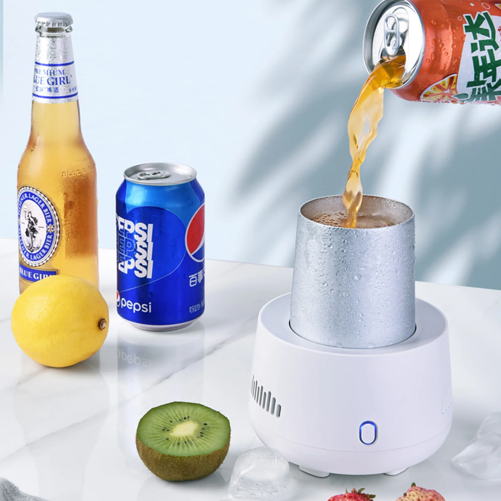 

Mini Car Refrigerator Cup Car Quick Cooling Cup Home Office Cold Drink Machine Car Mug Cup With USB Cable Fast Cooler