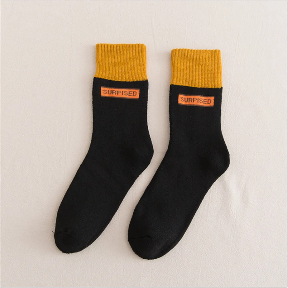 New Socks Women Winter Plus Velvet Thick Terry Socks Warm Socks Japanese Color Matching Towel Socks