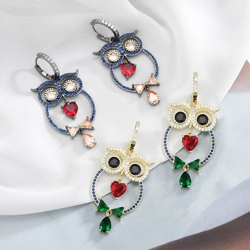 

2021 new retro owl earrings female long temperament earrings