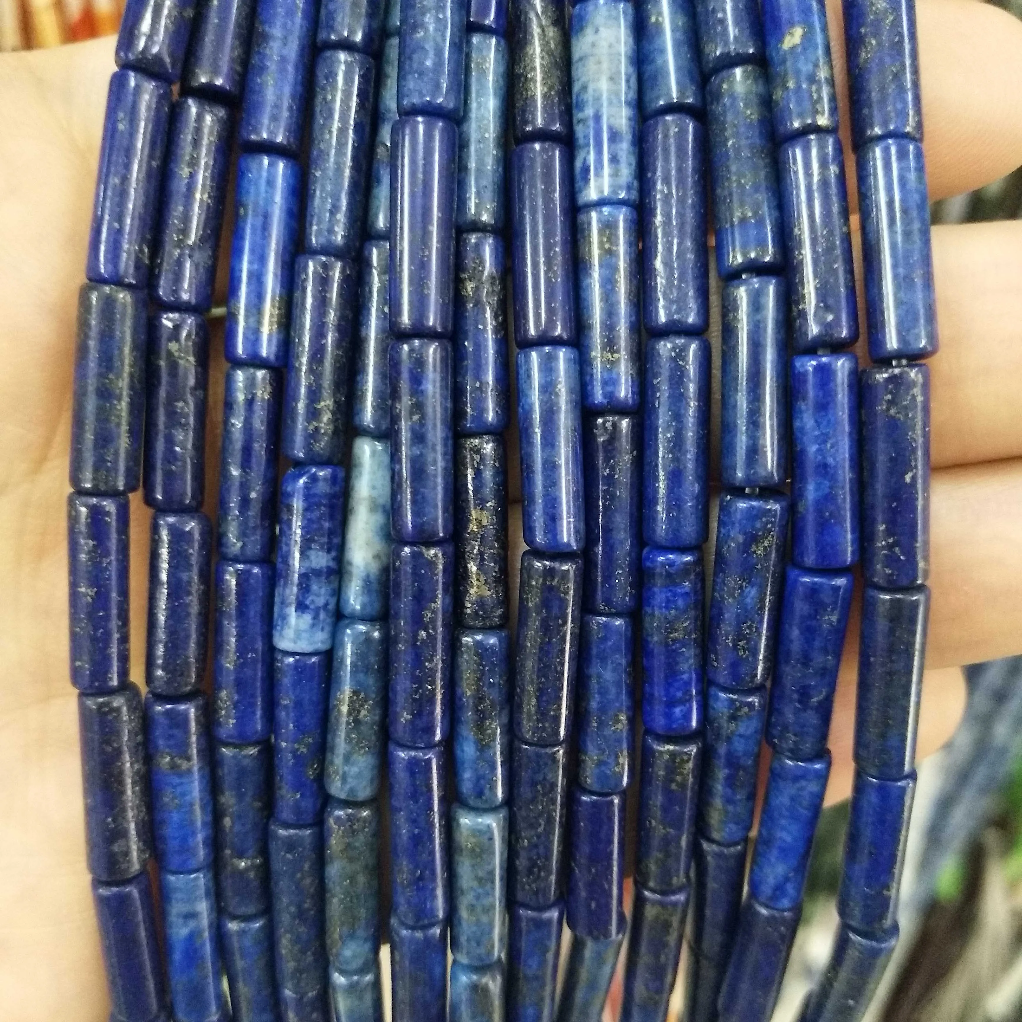 Цилиндрический бирюзовый агат из натурального камня бусины лазурита яшперы для