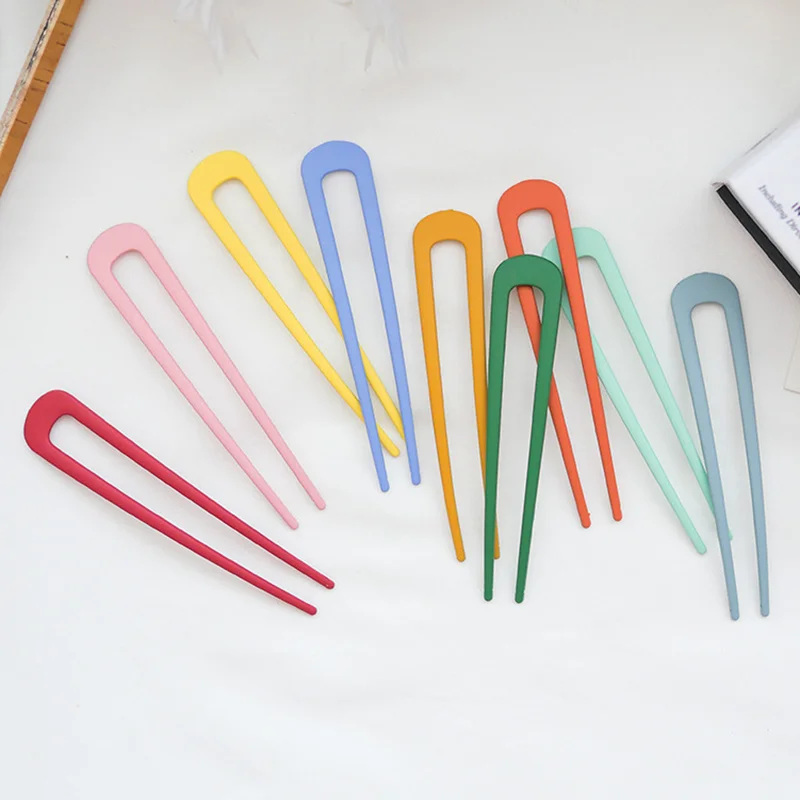 

(1 предмет) для девочек палочки для волос шпильки Головные уборы для девочек заколка для волос простота красочный U аксессуары определенной ...