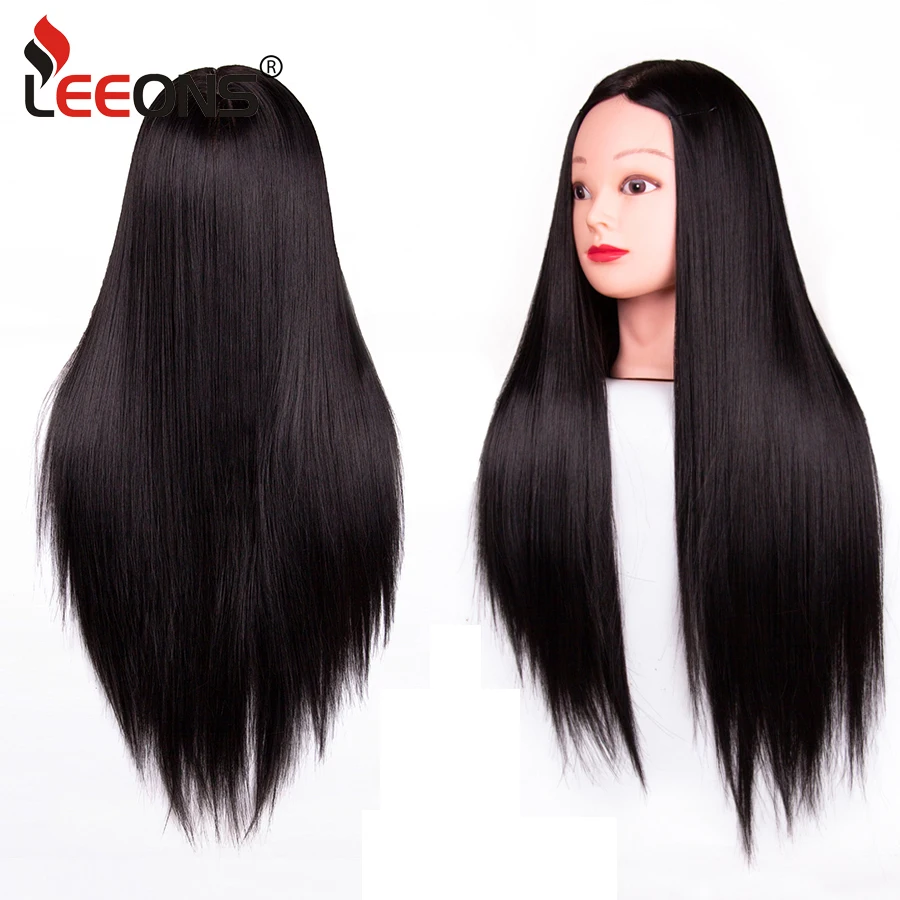 

Best Sale 65Cm 100% High Temperature Fiber Black Blonde Hair Training Head Hairdressing Practice Training Mannequin Doll Head