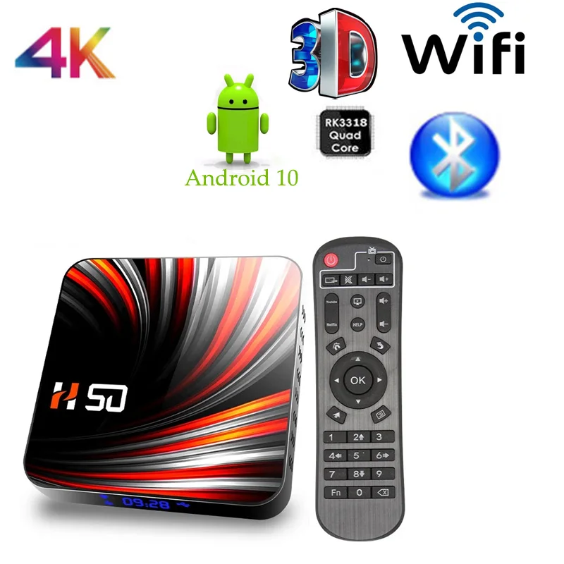 

HD 4K H.265 2,4G 5 ГГц Wifi Android 10,0 Смарт ТВ-бокс 4 ГБ 32 ГБ 64 Гб 4K видео 3D медиаплеер USB3.0 Bluetooth медиаплеер