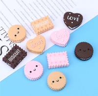 simulation food cream cookie flat back resin cabochon fake food biscuit scrapbooking dolls hous decoration diy accessories
