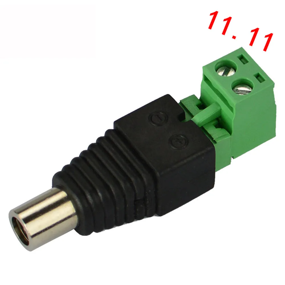 Оптовая продажа зеленый Штекерный разъем питания постоянного тока с винтом 2 1 мм