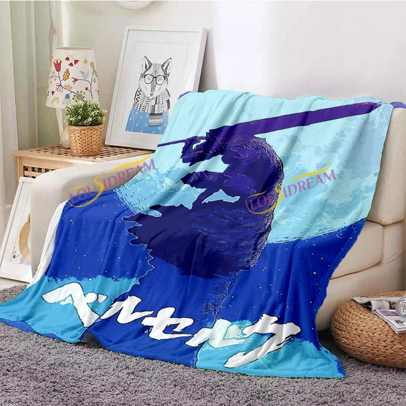 

Мягкое уютное Фланелевое плюшевое одеяло в стиле комиксов Berserk, не скатывается, для спальни, кровати, дивана, домашнего декора, теплое покрывало