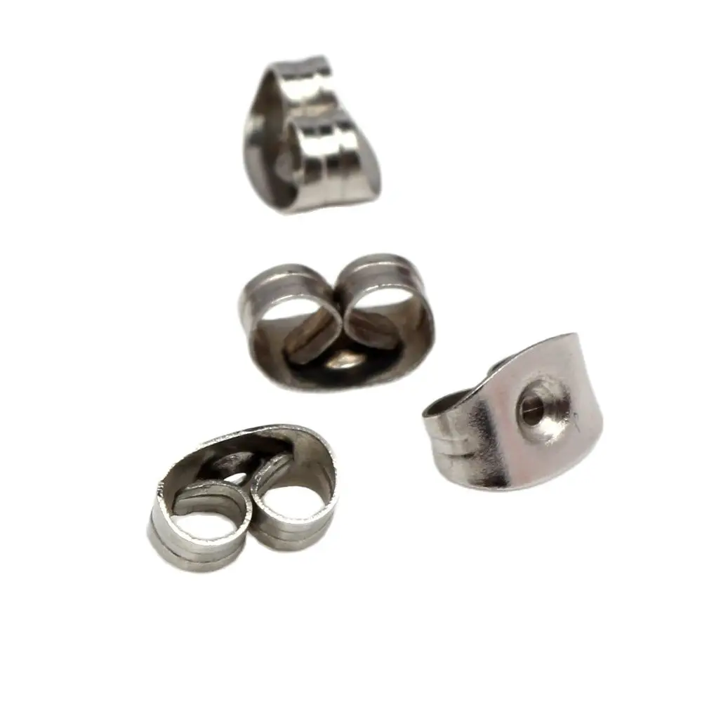 

50pcs/Lot Stainless Steel Butterfly Ear Plugs Fashion Earrings Back DIY Earring Materials Handmade Jewelry Accessories