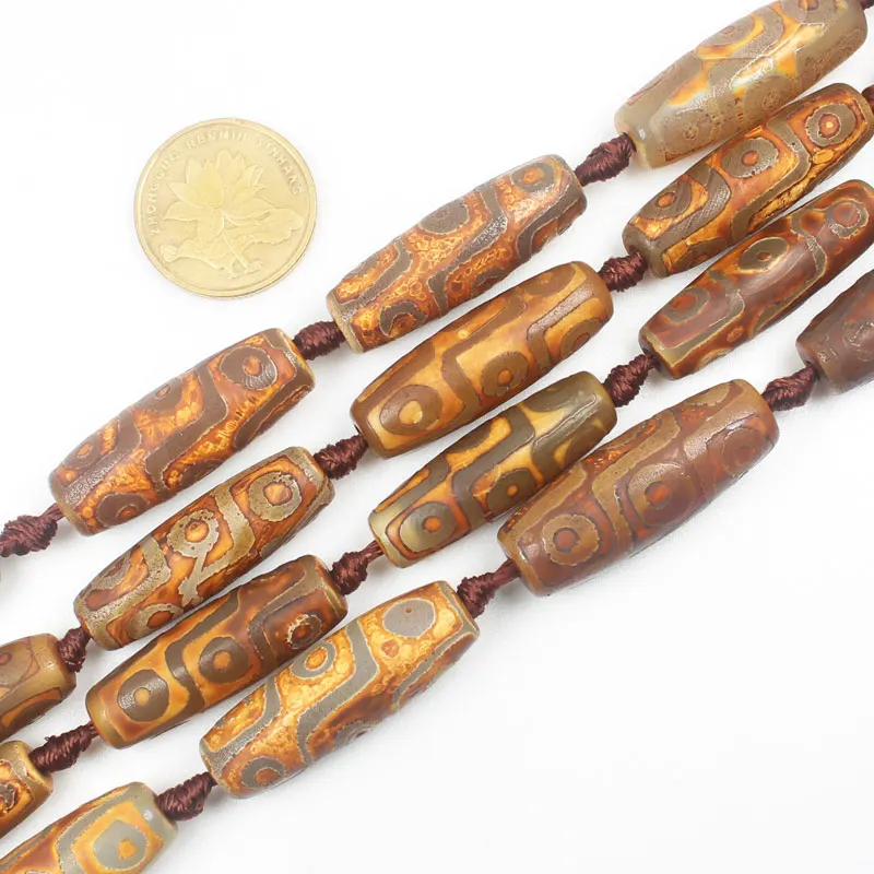 10 шт. разноцветные античные бусины Тибета ДЗИ агата 10х30 мм для самостоятельного