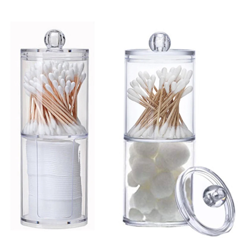 

Transparent Storage Box Cotton Swabs Stick Clear Cosmetic Makeup Holder Organizer Case High Quality Household Sundries Storage