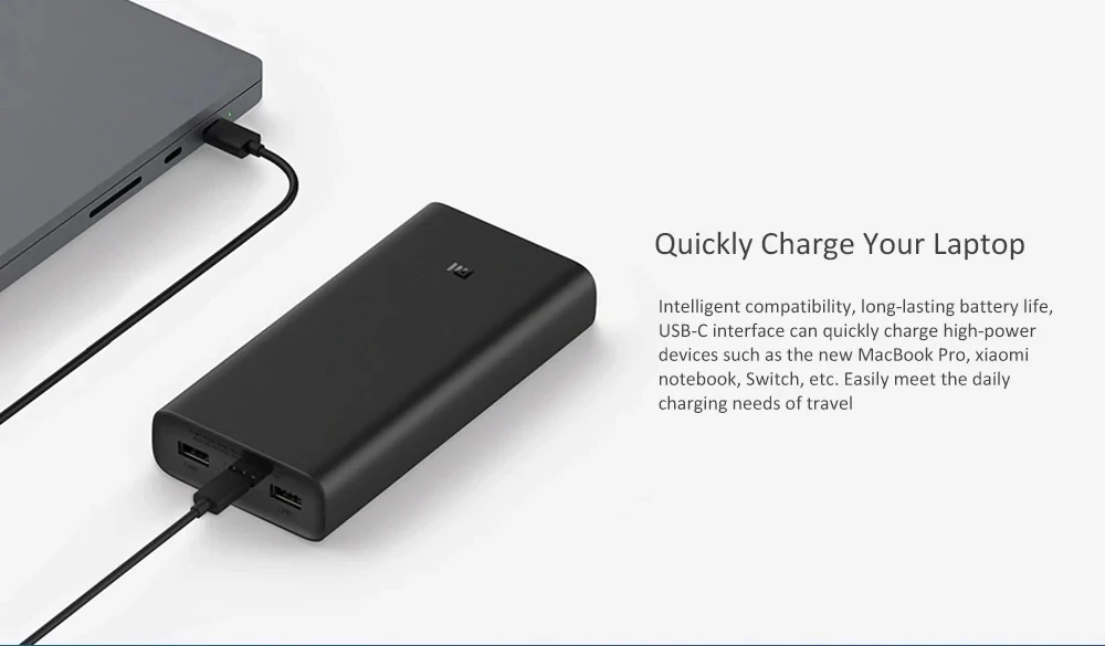 Xiaomi power Bank 3 Pro USB-C, двойной USB, 50 Вт, флэш-зарядка, 20000 мА/ч, внешняя мощность для iPhone 11 Pro, ноутбука, Xiaomi, huawei